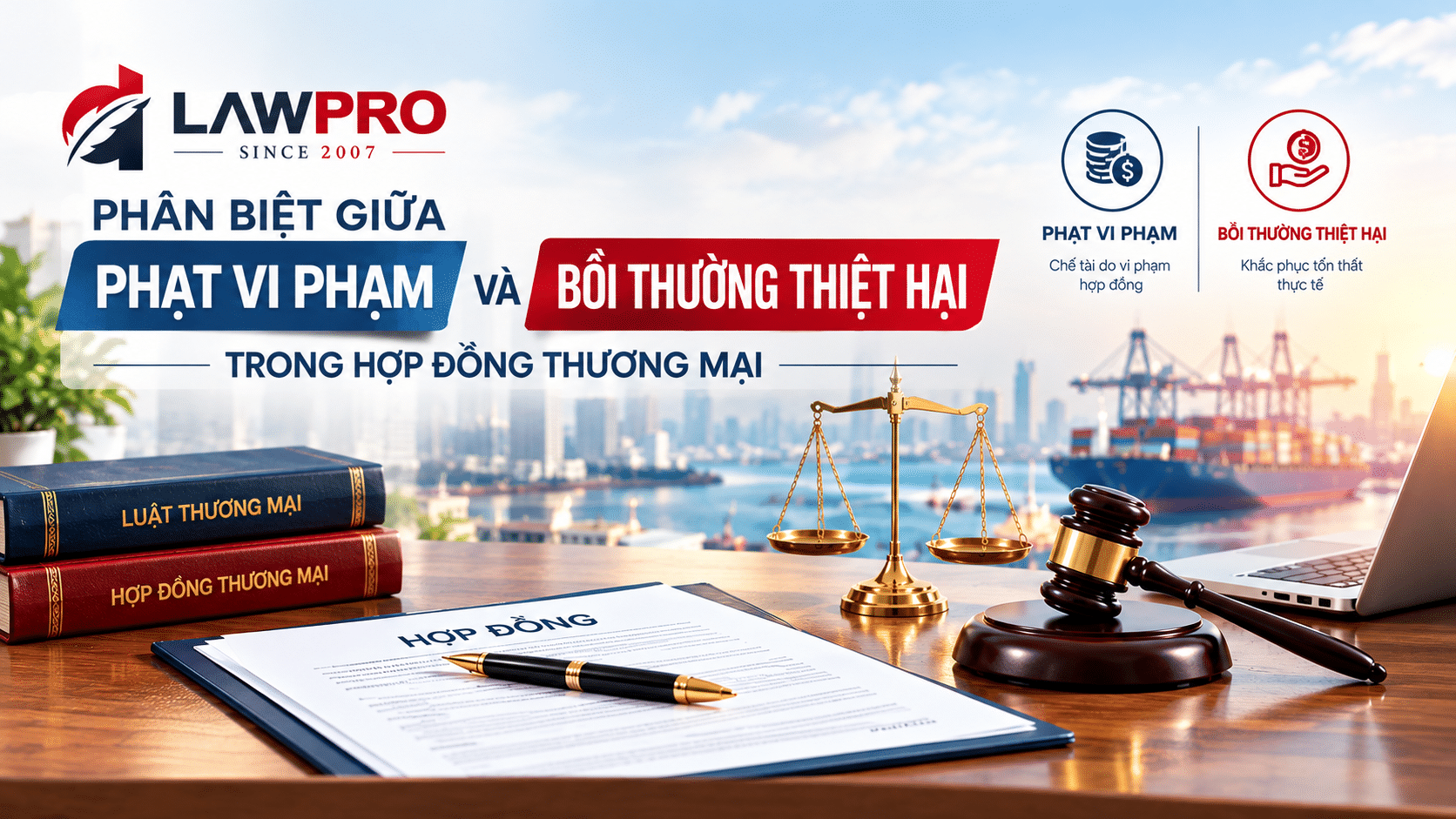phan biet phat vi pham boi thuong thiet hai hop dong