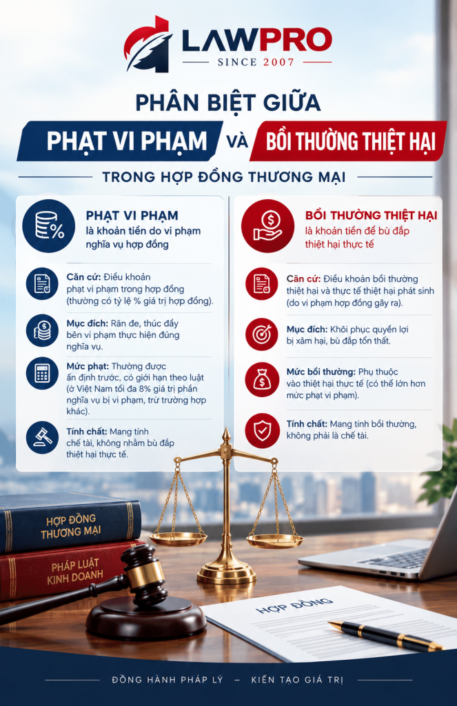 phạt vi phạm và bồi thường thiệt hại